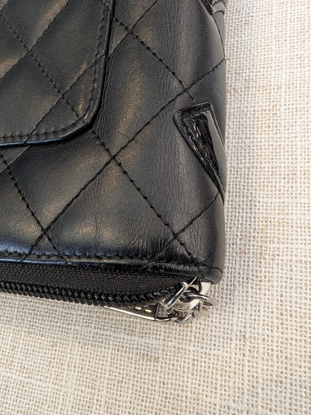 Chanel Black Quilted Cambon Ligne Zippy Organizer In Lambskin